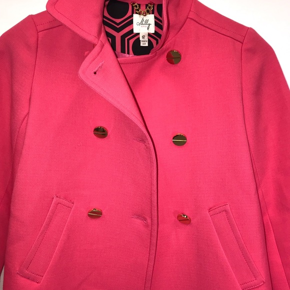 Milly Minis Jackets & Coats Milly Minis Hot Pink Pea Coat Jacket